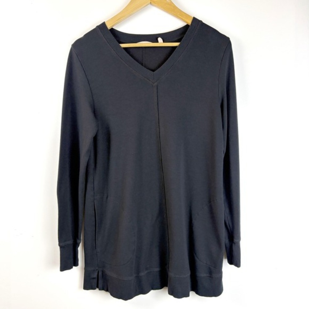 Soft Surroundings Siesta Soft Tunic Black V-Neck Long Sleeve XS‎ - Picture 2 of 8